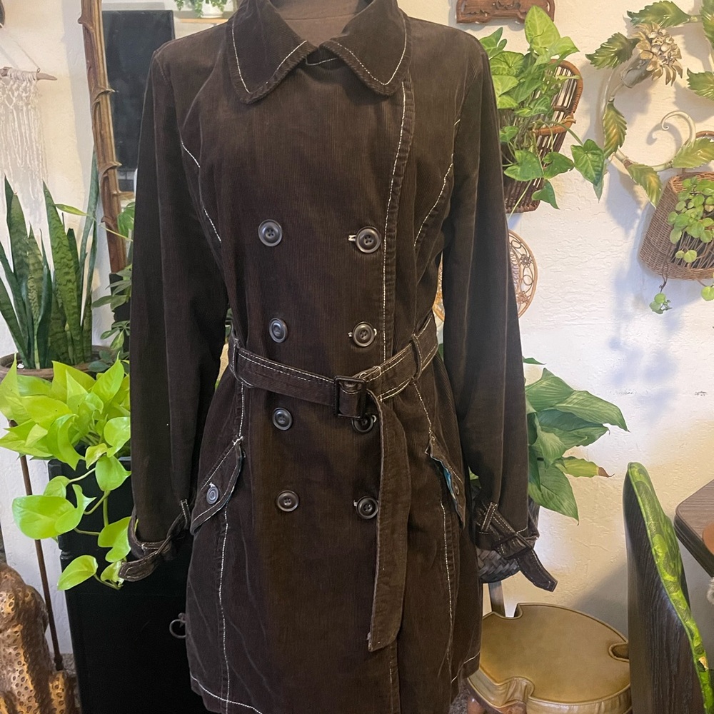 A Beautiful Brown Corduroy Trench Coat